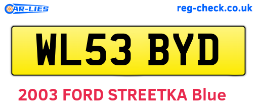 WL53BYD are the vehicle registration plates.