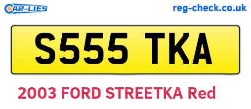 S555TKA are the vehicle registration plates.