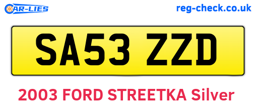 SA53ZZD are the vehicle registration plates.