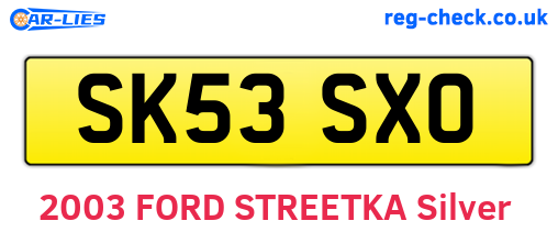 SK53SXO are the vehicle registration plates.