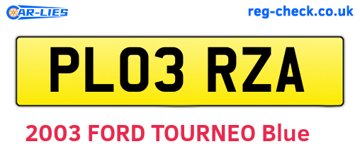 PL03RZA are the vehicle registration plates.