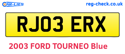 RJ03ERX are the vehicle registration plates.