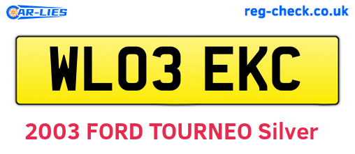 WL03EKC are the vehicle registration plates.