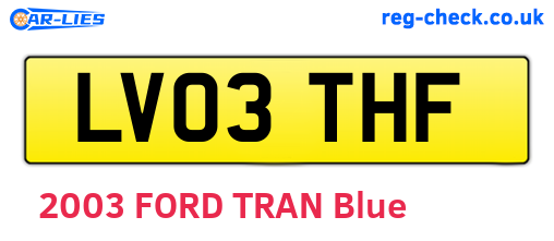 LV03THF are the vehicle registration plates.