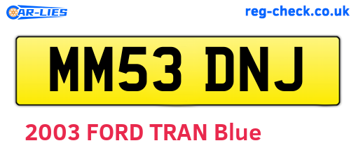 MM53DNJ are the vehicle registration plates.