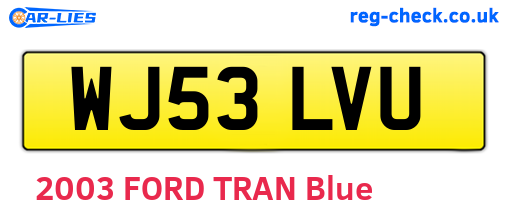 WJ53LVU are the vehicle registration plates.
