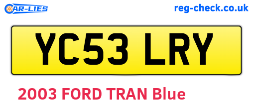 YC53LRY are the vehicle registration plates.
