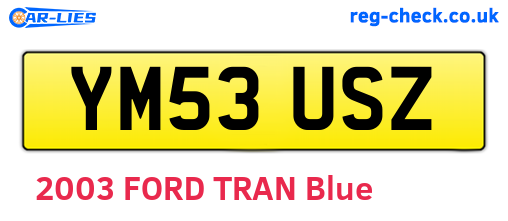 YM53USZ are the vehicle registration plates.