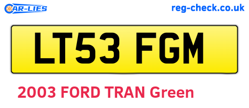 LT53FGM are the vehicle registration plates.