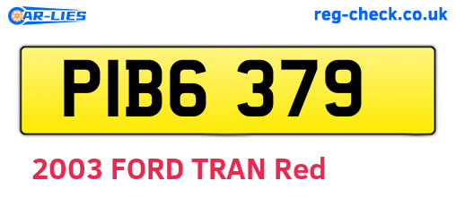PIB6379 are the vehicle registration plates.