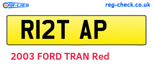 R12TAP are the vehicle registration plates.