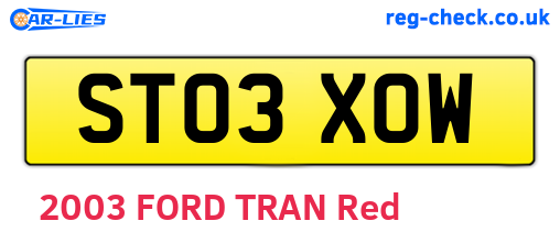 ST03XOW are the vehicle registration plates.