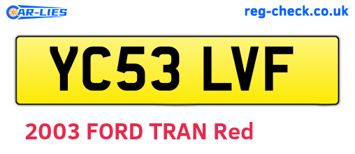 YC53LVF are the vehicle registration plates.
