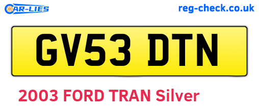 GV53DTN are the vehicle registration plates.