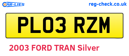 PL03RZM are the vehicle registration plates.