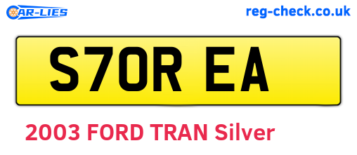S70REA are the vehicle registration plates.