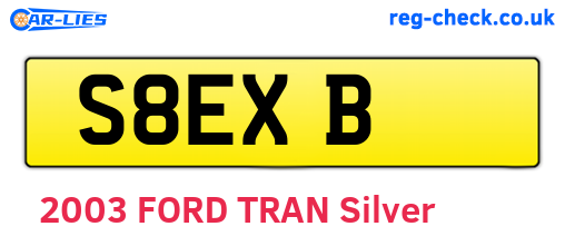 S8EXB are the vehicle registration plates.