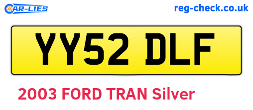 YY52DLF are the vehicle registration plates.