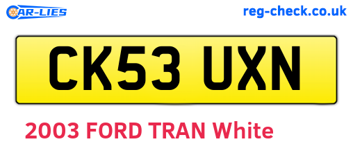 CK53UXN are the vehicle registration plates.