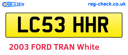 LC53HHR are the vehicle registration plates.