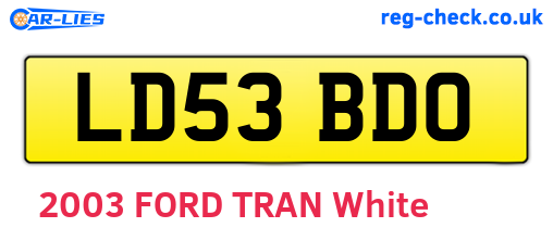 LD53BDO are the vehicle registration plates.