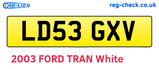 LD53GXV are the vehicle registration plates.