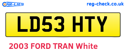LD53HTY are the vehicle registration plates.