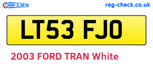 LT53FJO are the vehicle registration plates.