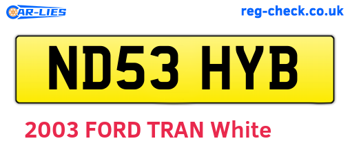 ND53HYB are the vehicle registration plates.