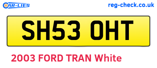 SH53OHT are the vehicle registration plates.