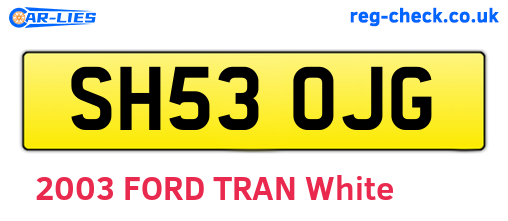 SH53OJG are the vehicle registration plates.