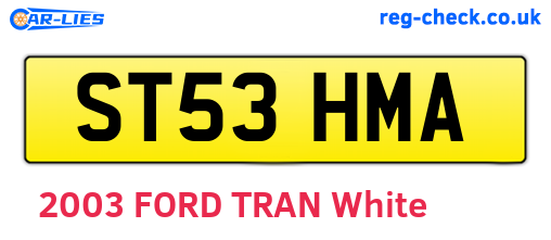 ST53HMA are the vehicle registration plates.