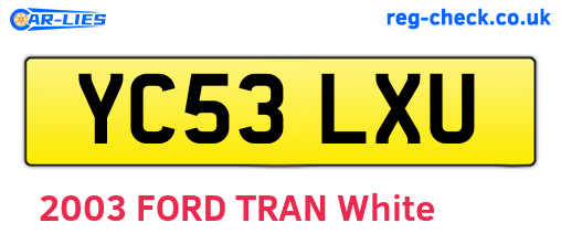 YC53LXU are the vehicle registration plates.