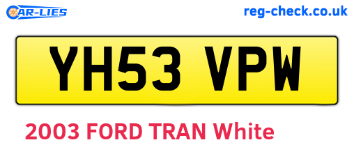 YH53VPW are the vehicle registration plates.