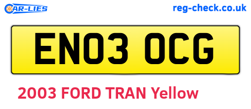 EN03OCG are the vehicle registration plates.