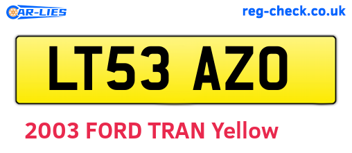 LT53AZO are the vehicle registration plates.