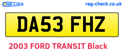 DA53FHZ are the vehicle registration plates.