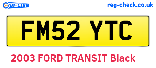 FM52YTC are the vehicle registration plates.