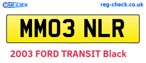 MM03NLR are the vehicle registration plates.
