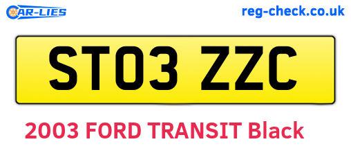 ST03ZZC are the vehicle registration plates.