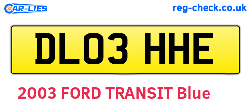 DL03HHE are the vehicle registration plates.