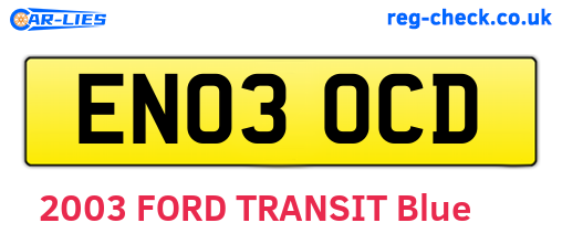 EN03OCD are the vehicle registration plates.