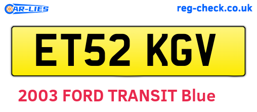 ET52KGV are the vehicle registration plates.