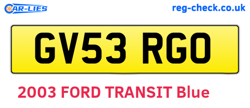 GV53RGO are the vehicle registration plates.