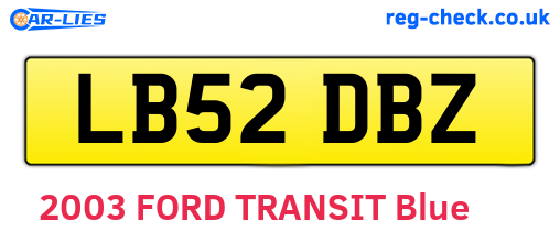 LB52DBZ are the vehicle registration plates.