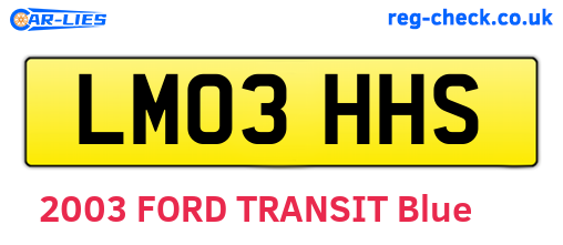 LM03HHS are the vehicle registration plates.