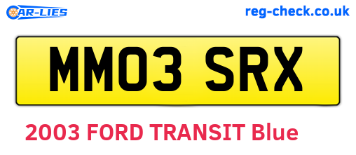 MM03SRX are the vehicle registration plates.