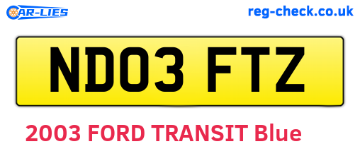 ND03FTZ are the vehicle registration plates.