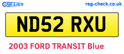 ND52RXU are the vehicle registration plates.