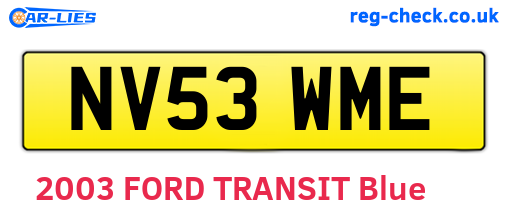 NV53WME are the vehicle registration plates.